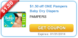 $1.50 off ONE Pampers Baby Dry Diapers