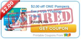 $2.00 off ONE Pampers Easy Ups Training Pants